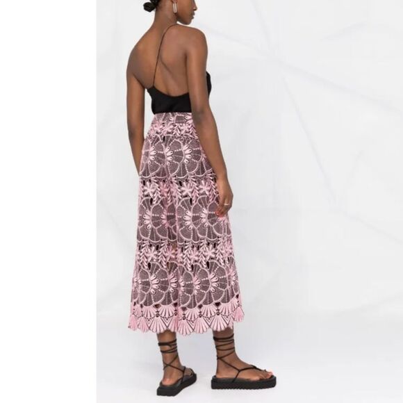 NWT La Double J Patterned Culotte Pants SANGALLO FLOWER Large Pink - Picture 6 of 14